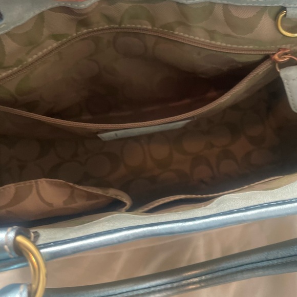 Coach Vintage Lt. Ed. Sea Foam Woven Boxy Tote Bag EUC - Picture 11 of 16